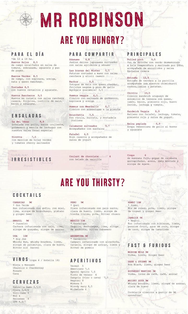 Menu - Mr Robinson photo 2